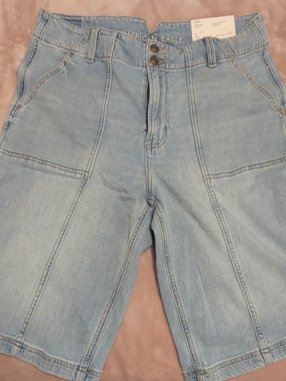 American Eagle Outfitters Light Blue Boyfriend Denim Shorts